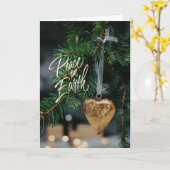 Weltfrieden Gold Herzstück Weihnachtsbaum Karte (Gelbe Blume)