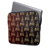 Weltfrieden goldenes Weihnachtsbaummuster Laptopschutzhülle (Vorderseite Links)