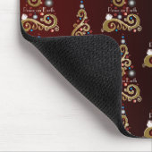 Weltfrieden goldenes Weihnachtsbaummuster Mousepad (Ecke)