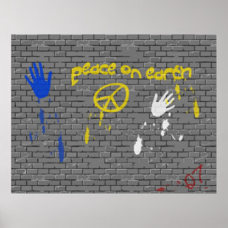 Weltfrieden Graffiti Poster