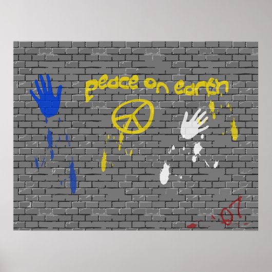 Weltfrieden Graffiti Poster (Vorne)