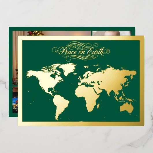 Weltfrieden Green Folien Feiertagskarte (Vorderseite/Rückseite)