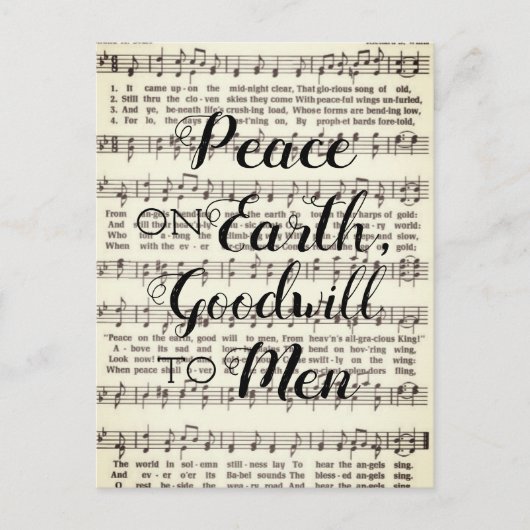 Weltfrieden, guter Wille zu den Menschen Postkarte (Vorderseite)