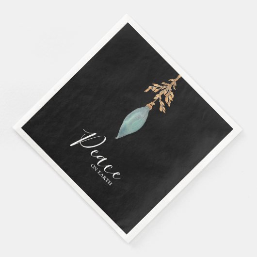 Weltfrieden Handgemalt Türkis Wasserfarbe Serviette (Ecke)