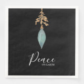 Weltfrieden Handgemalt Türkis Wasserfarbe Serviette (Vorderseite)