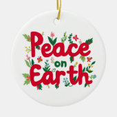 WELTFRIEDEN handGezeichnet CUSTOM Keramik Ornament (Vorne)
