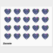 Weltfrieden Heart Shape Stickers (Blatt)
