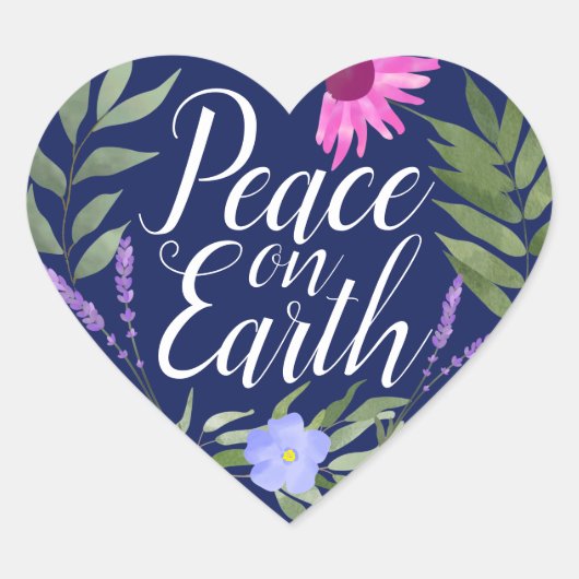 Weltfrieden Heart Shape Stickers (Vorderseite)