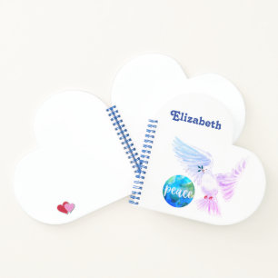 Weltfrieden Heart Shaped Notebook individuell anpa Notizblock