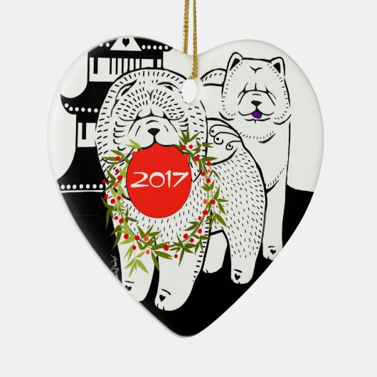 Weltfrieden - Herzverzierung vorne/hinten Keramik Ornament (Rechts)