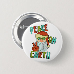 Weltfrieden Hippie Santa Button