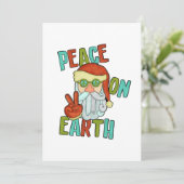 Weltfrieden Hippie Santa Feiertagskarte (Stehend Vorderseite)