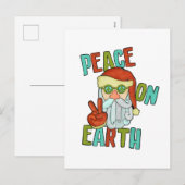 Weltfrieden Hippie Santa Feiertagspostkarte (Vorne/Hinten)