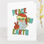Weltfrieden Hippie Santa Karte (Gelbe Blume)