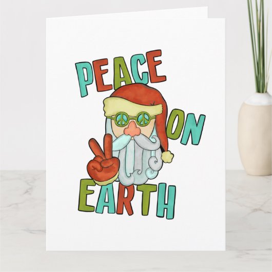 Weltfrieden Hippie Santa Karte (Vorderseite)
