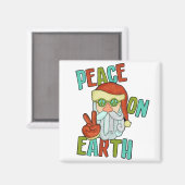 Weltfrieden Hippie Santa Magnet (Vorderseite/Rückseite)