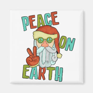 Weltfrieden Hippie Santa Magnet