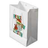 Weltfrieden Hippie Santa Mittlere Geschenktüte (Vorderseite Schrägansicht)