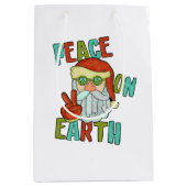 Weltfrieden Hippie Santa Mittlere Geschenktüte (Vorderseite)