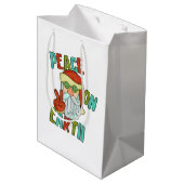 Weltfrieden Hippie Santa Mittlere Geschenktüte (Rückseite Schrägansicht)