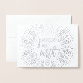 Weltfrieden | Holiday Foto Silver Folienkarte (Vorderseite mit Umschlag)