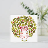 Weltfrieden Holly Hair Holiday Card Feiertagskarte (Stehend Vorderseite)