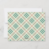 Weltfrieden Holly Red Kariert Feiertagskarte (Rückseite)