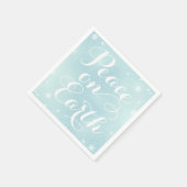 Weltfrieden Ice Blue Calligraphy Script Holiday Serviette (Ecke)