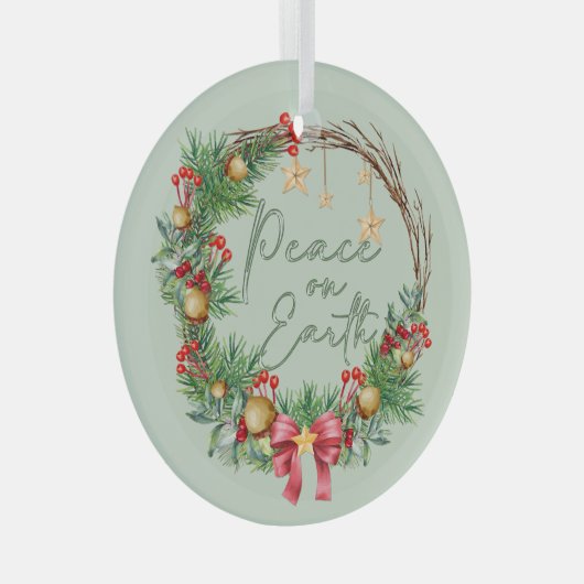 Weltfrieden im Weihnachtskranz Ornament Aus Glas (Vorderseite Rechts)