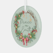 Weltfrieden im Weihnachtskranz Ornament Aus Glas (Vorderseite links)