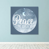 Weltfrieden Inspiration Moon & Night Sky Leinwanddruck (Insitu (Holzboden))