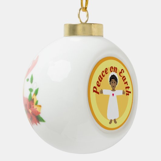 Weltfrieden Jesus Keramik Kugel-Ornament (Links)