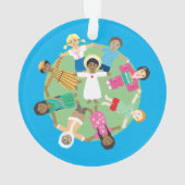Weltfrieden Jesus und die Kinder der Welt Ornament (Rückseite)