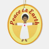 Weltfrieden Jesus und Kinder Keramik Ornament (Links)