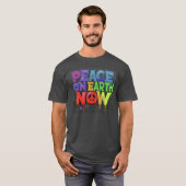 Weltfrieden Jetzt Graffiti-Meldung T-Shirt (Vorne ganz)