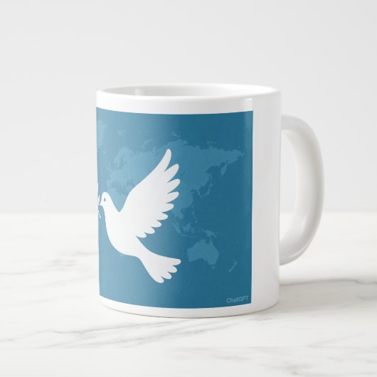 Weltfrieden Jumbo-Tasse (Vorderseite Rechts)
