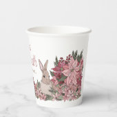 Weltfrieden Kaninchen in Blume rosa Pappbecher (Rückseite)