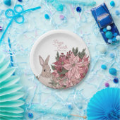 Weltfrieden Kaninchen in Blume rosa Pappteller (Party)