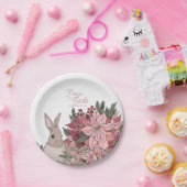 Weltfrieden Kaninchen in Blume rosa Pappteller (Party)