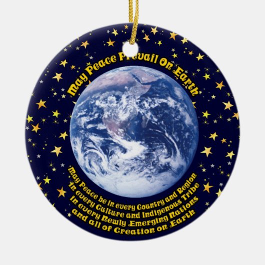 Weltfrieden Keramik Ornament (Vorne)