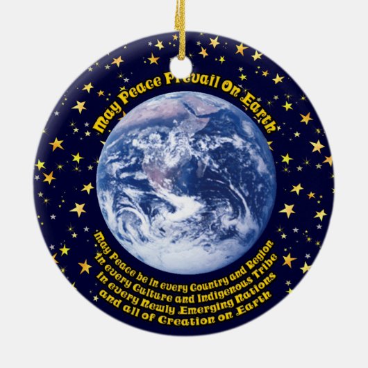 Weltfrieden Keramik Ornament (Hinten)