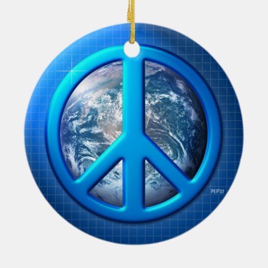 Weltfrieden Keramik Ornament (Hinten)