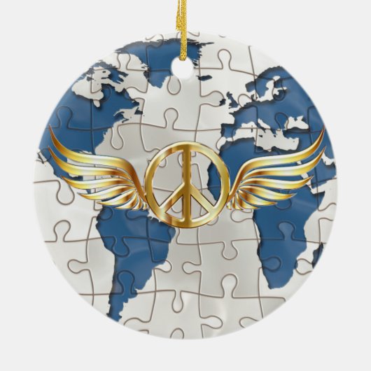 Weltfrieden Keramik Ornament (Hinten)