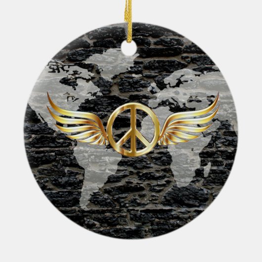 Weltfrieden Keramik Ornament (Hinten)