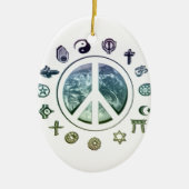 Weltfrieden Keramik Ornament (Vorne)