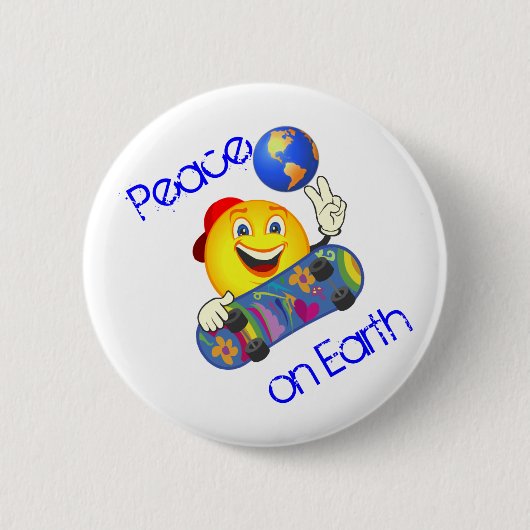 Weltfrieden-Knopf Button (Vorderseite)