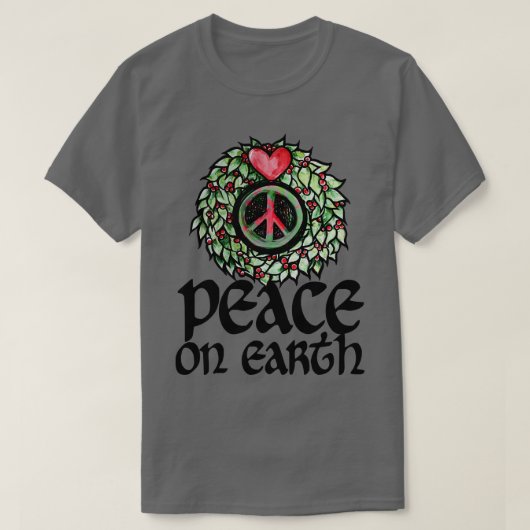 Weltfrieden Liebe Wreath T-Shirt (Design vorne)