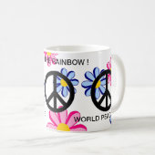 WELTFRIEDEN LIEGT DER RAINBOW ! KAFFEETASSE (VorderseiteRechts)