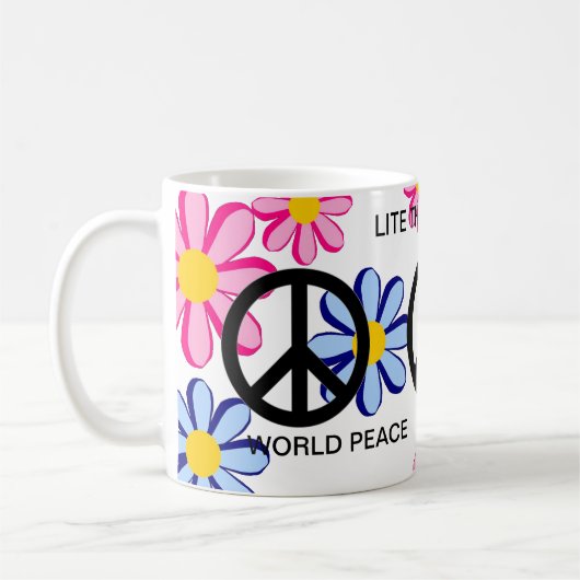 WELTFRIEDEN LIEGT DER RAINBOW ! KAFFEETASSE (Links)