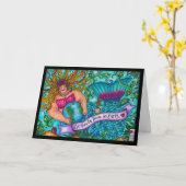 Weltfrieden Mermaid Card Karte (Gelbe Blume)